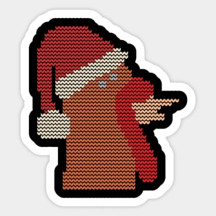 Ugly Christmas Sweater Knitted Thanksgiving Turkey Christmas Santa Hat Sticker